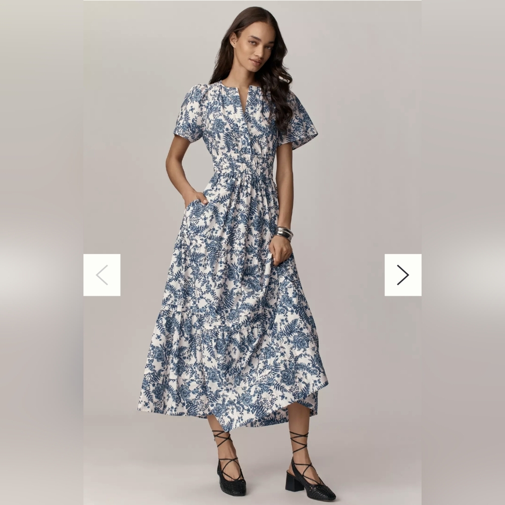 Anthropologie Somerset Dress in Blue Floral